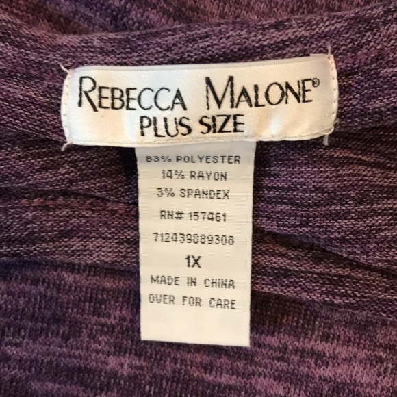 2/$50 REBECCA MALONE Plus Size Purple Studded Sweater Size 1X - Picture 7 of 8